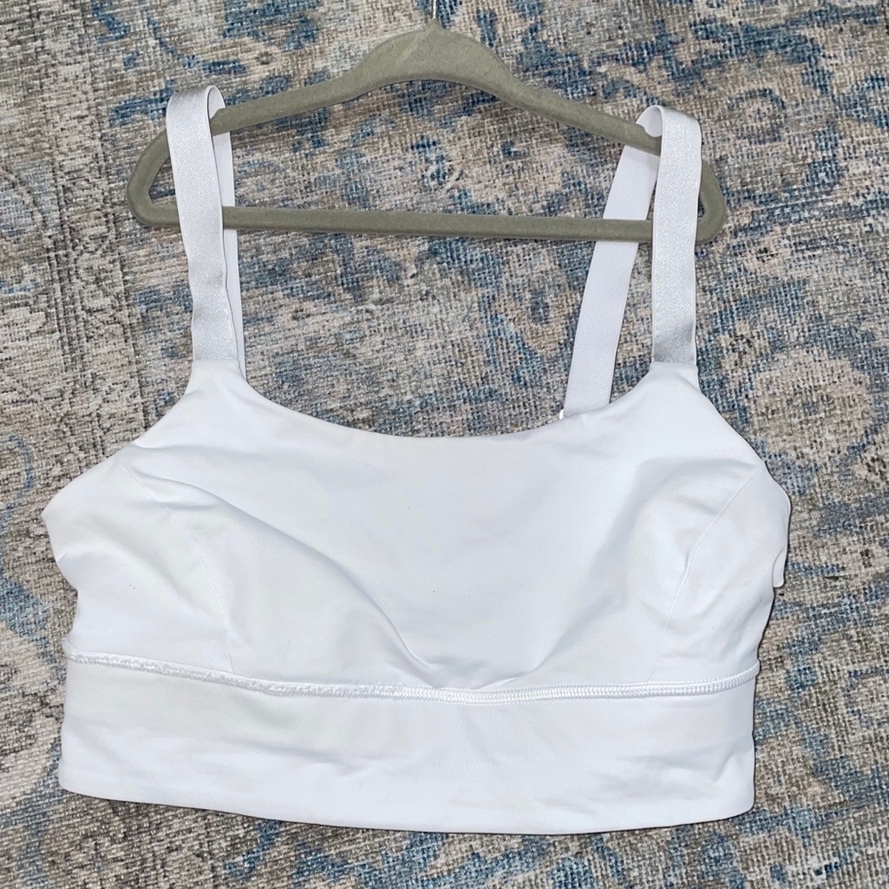 Lululemon Womens Size 6 White Solid Athletic Yoga Workout Sports Bra